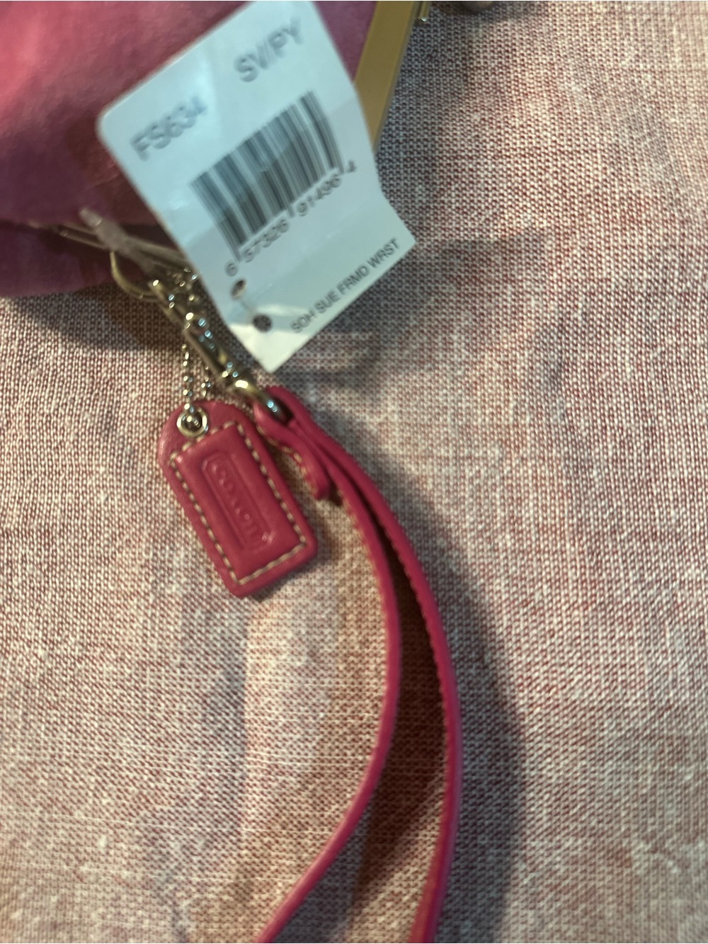 Coach Pink Suede Wristlet Clutch - Picture 6 of 8